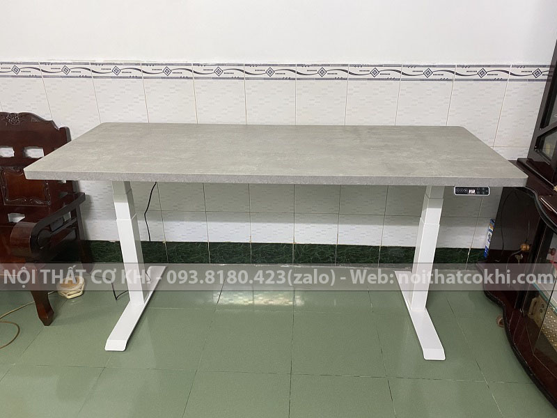 Bàn Nâng Hạ Thông Minh 180x70cm Mặt Xám Xi Măng